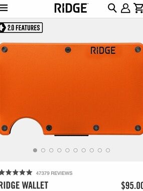 LIKE NEW Ridge Wallet - Basecamp Orange